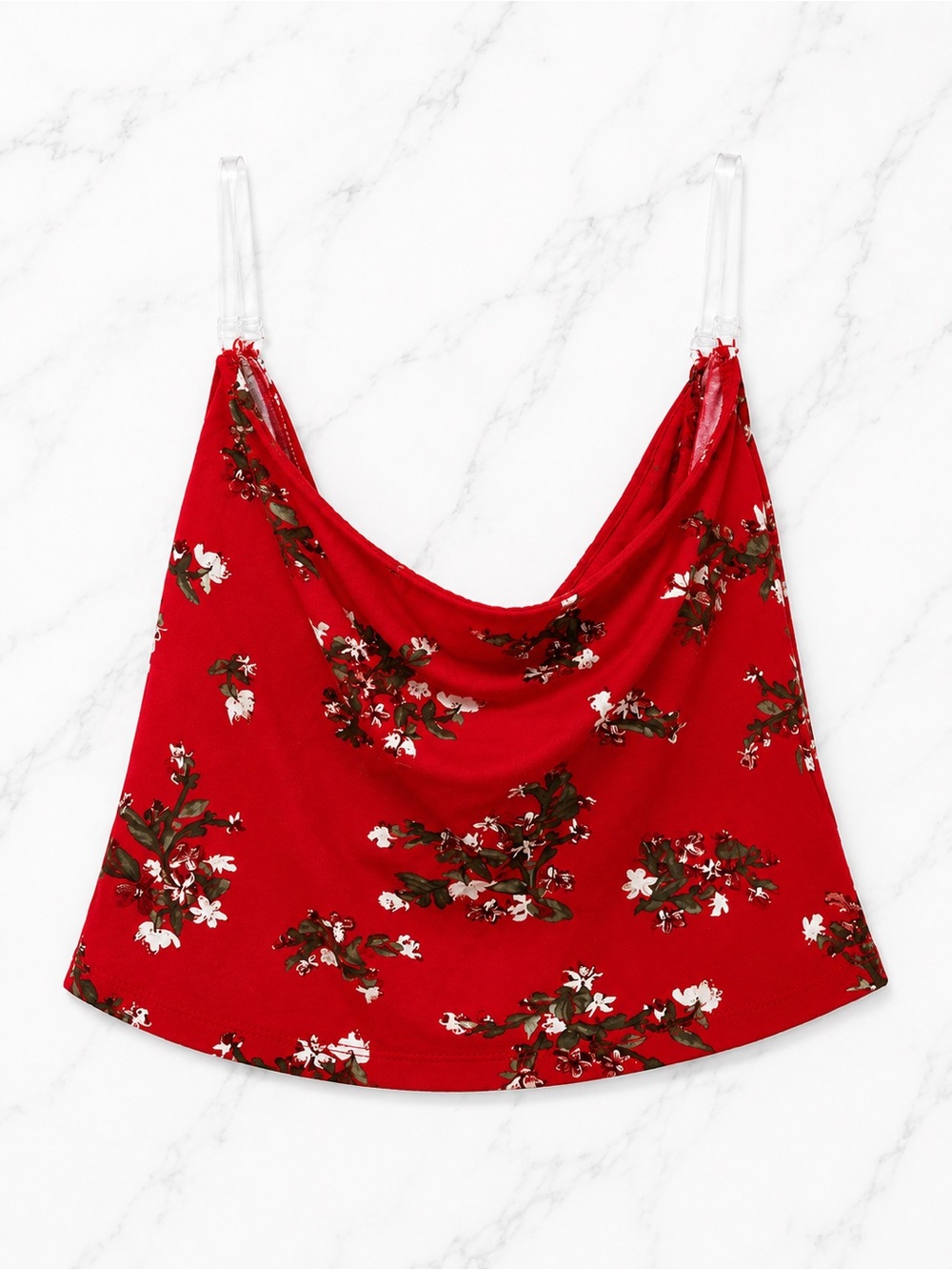 Fashion Nova Red Floral Strapless Sweetheart Tube Crop Top | Small - Picture 3 of 4
